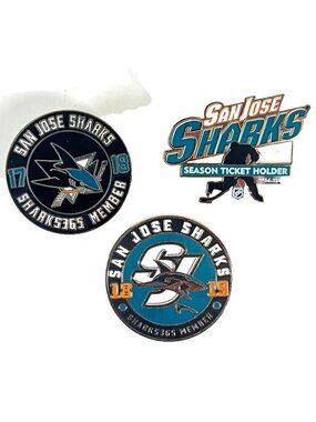 SJ Sharks 365 Member Season Ticket Holder 3 Lapel Pin Lot 2014-15 2017-18 18-19